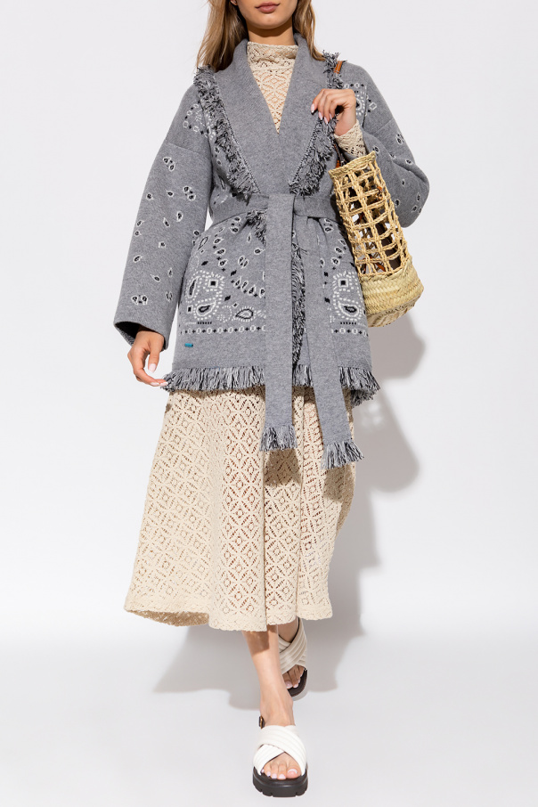 Grey 'Bandana Jacquard Icon' oversize cardigan Alanui